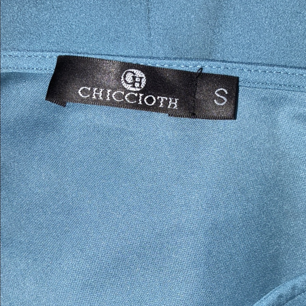 One-Shoulder Blue Ruffle Dress - Picture 5 of 6